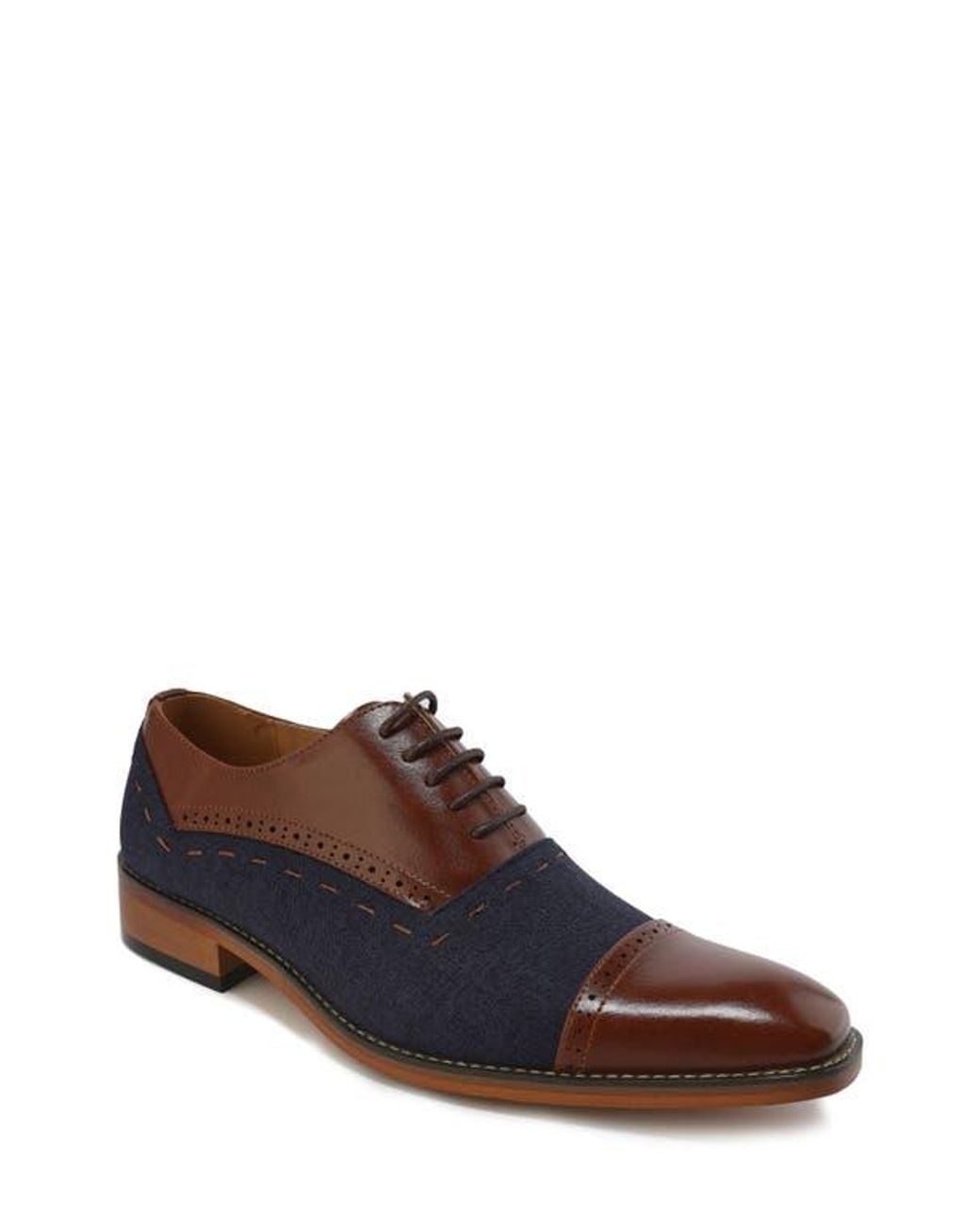 Gino Vitale Brown Cap Toe Oxford for men