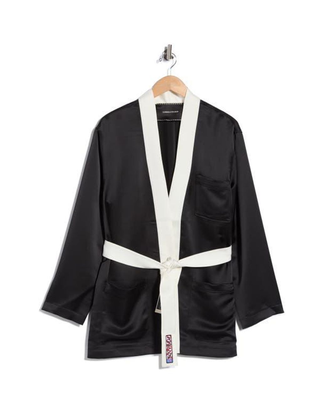 Longchamp Black Belted Satin Jacket