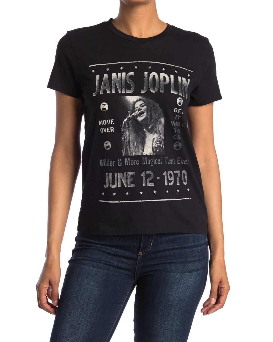 Lucky Brand Janis Joplin Graphic T-shirt in Black - Lyst