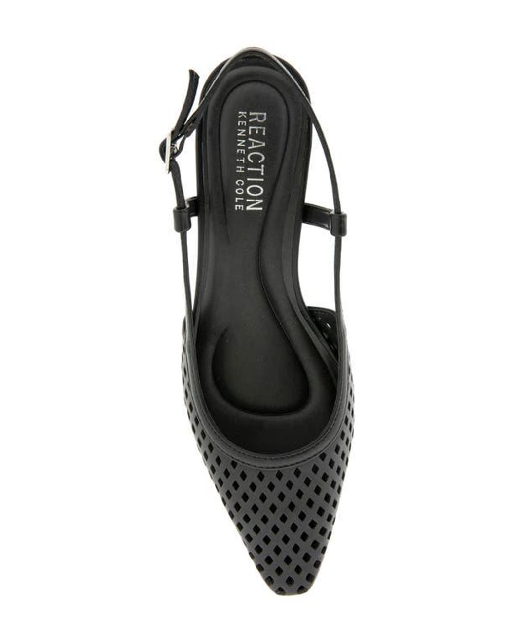 Kenneth Cole Black Maggie Perforated Slingback Pump