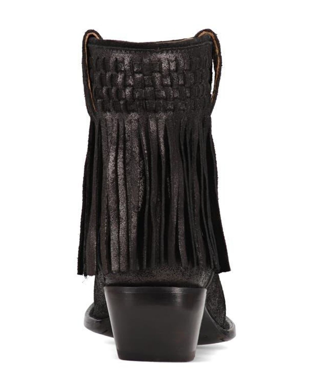 Frye Black Sacha Fringe Bootie