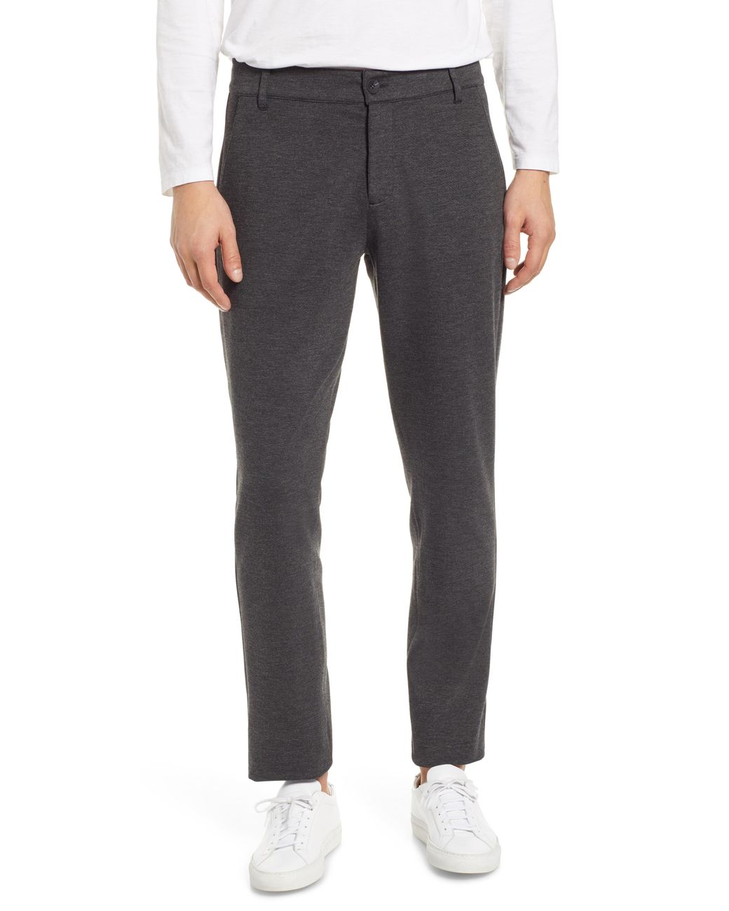 PAIGE Transcend - Brennan Slim Straight Knit Trousers in Black for Men - Lyst