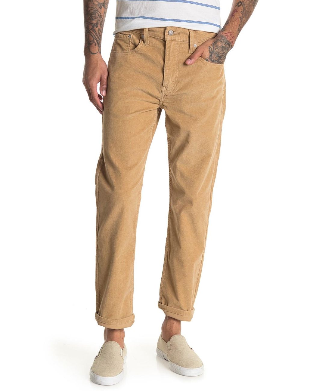 Levi's 502 Tapered Leg Corduroy Jeans in Natural for Men - Lyst