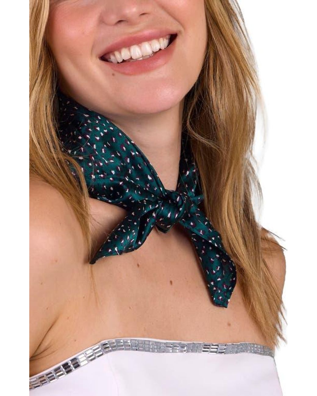 Saachi Blue Speckled Silk Scarf