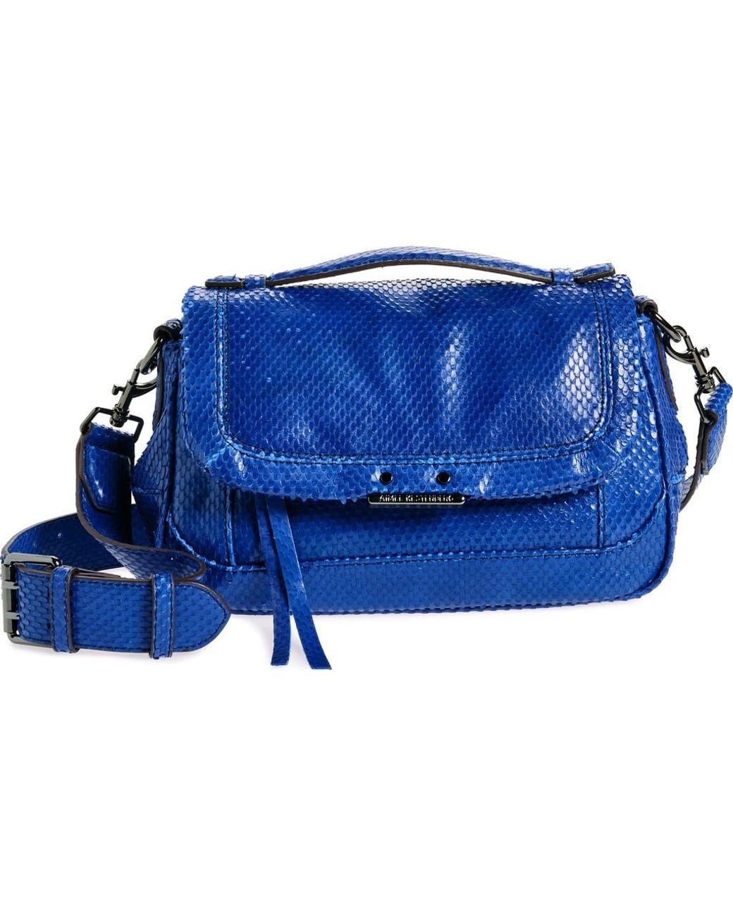 Aimee Kestenberg Abundance Snakeskin Embossed Leather Crossbody Bag in Blue Lyst