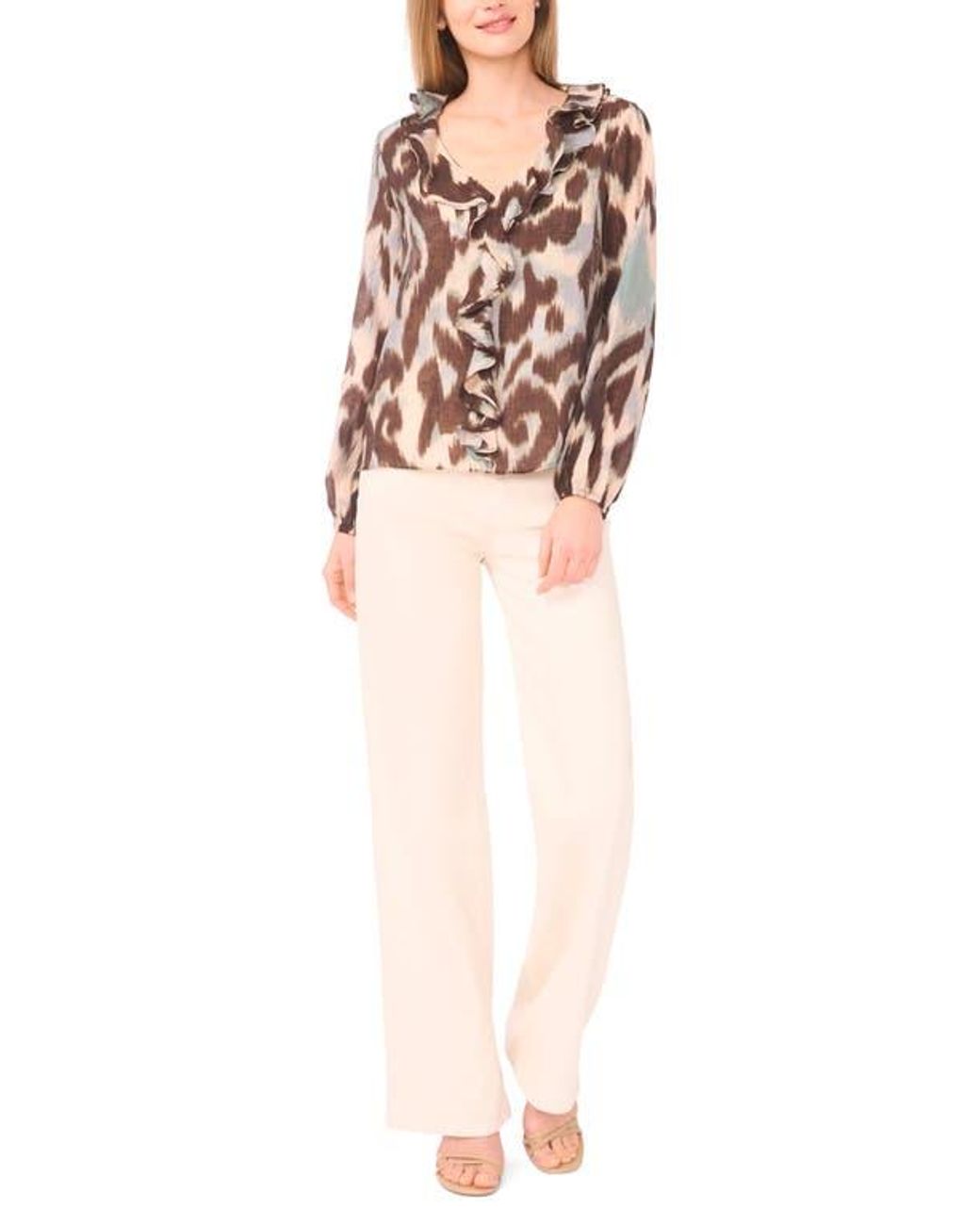 Halogen® Pink Ruffle Top