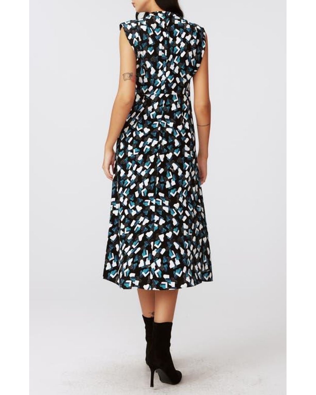 Diane von Furstenberg Multicolor Livia Piano Print Midi Dress