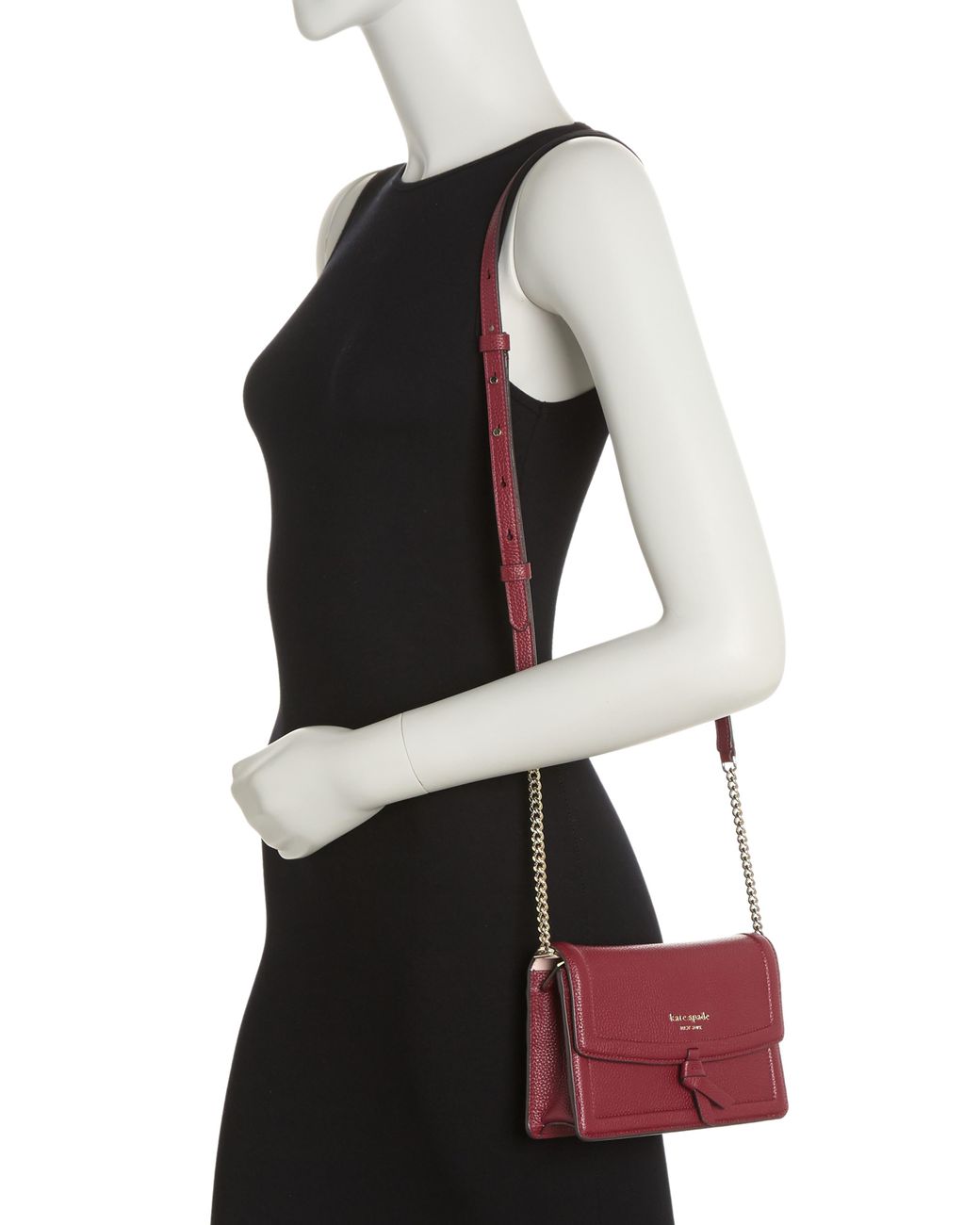 Kate Spade Knott Pebbled Leather Flap Crossbody Bag in Black Lyst