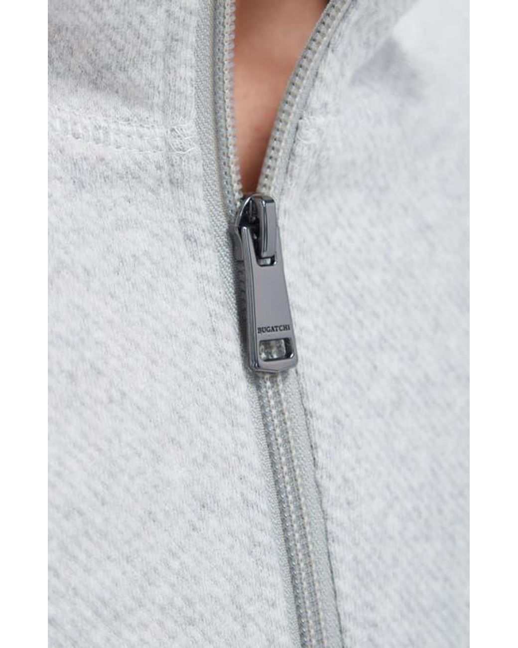 Bugatchi White Quarter Zip Pullover for men