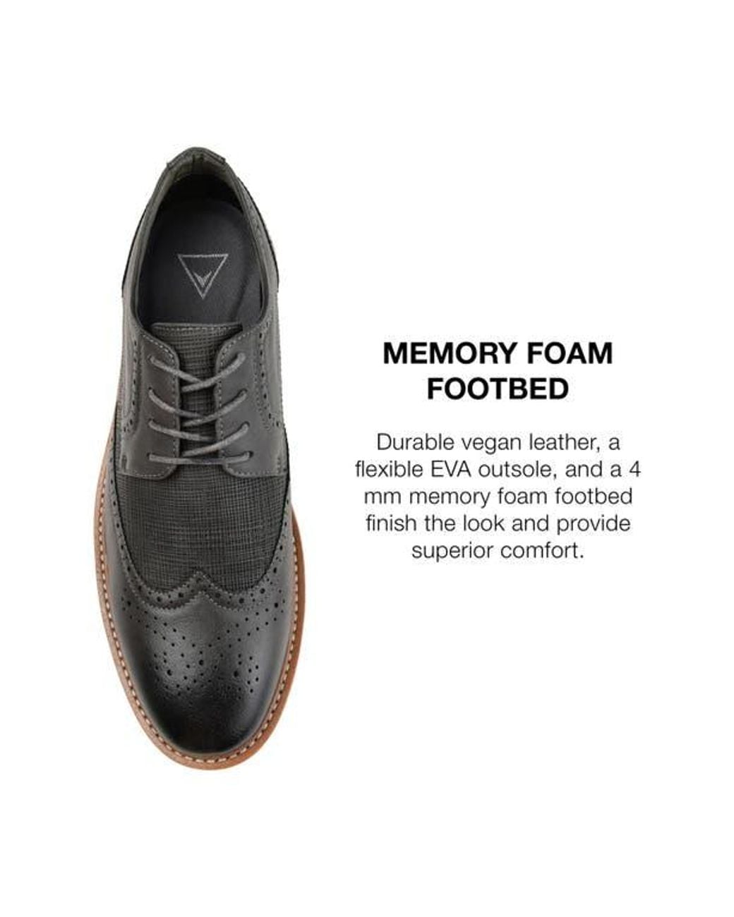 Vance Co. Black Warrick Wingtip Derby for men