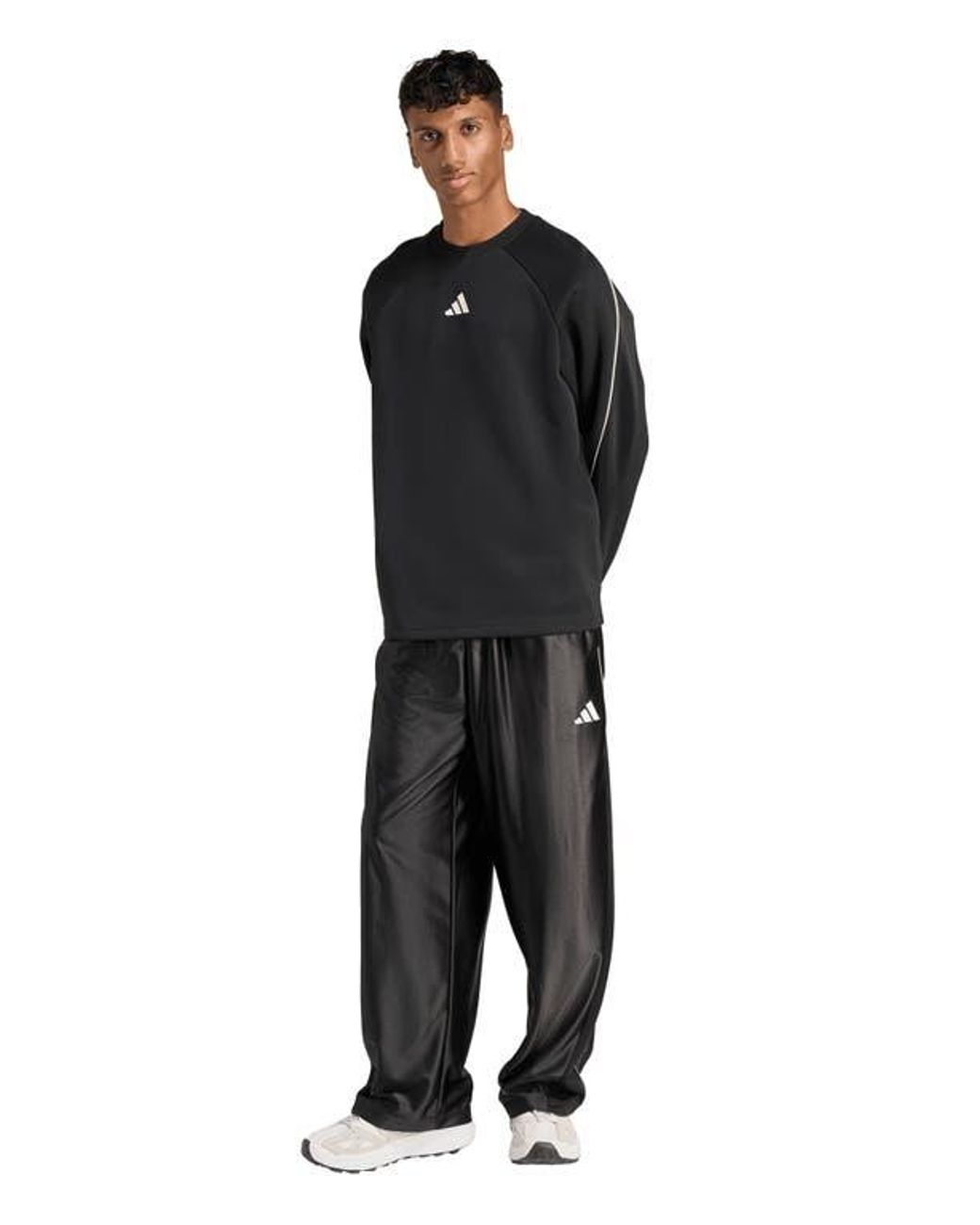 Adidas Black Stadium Crewneck Sweatshirt for men