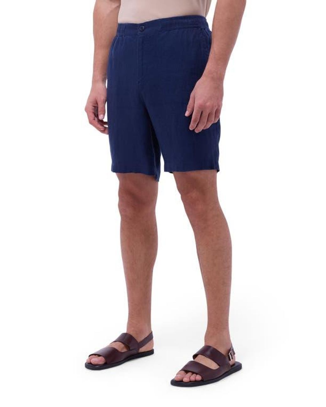 Bugatchi Blue Trent Drawstring Linen Shorts for men
