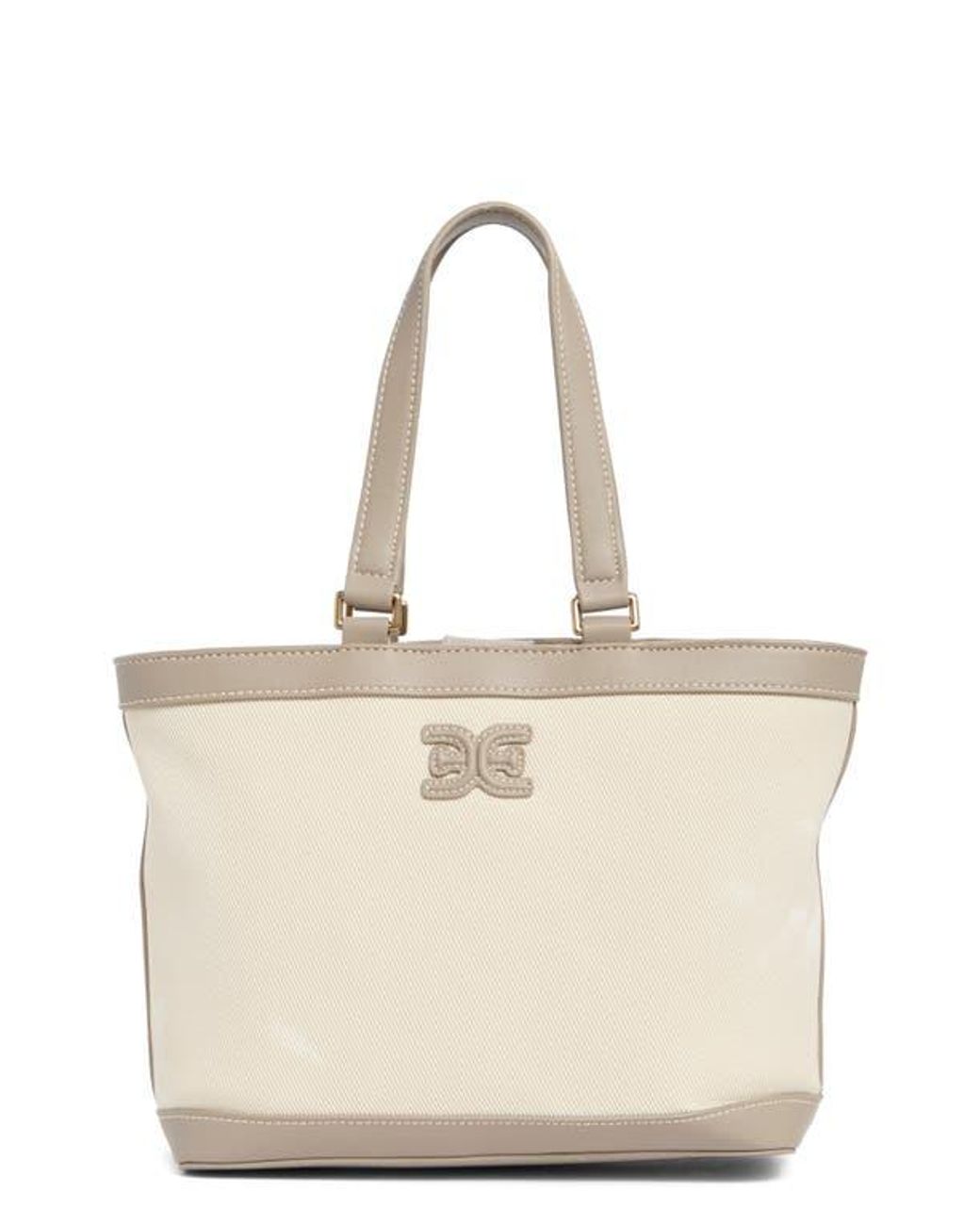 Leather Trim Canvas Medium Shopper Tote トート バッグ Leather-Trim Canvas Medium Shopper Tote