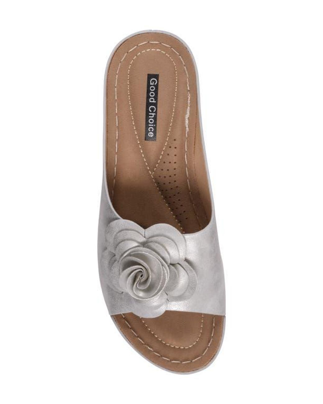 Good Choice New York Gray Tokyo Floral Wedge Sandal