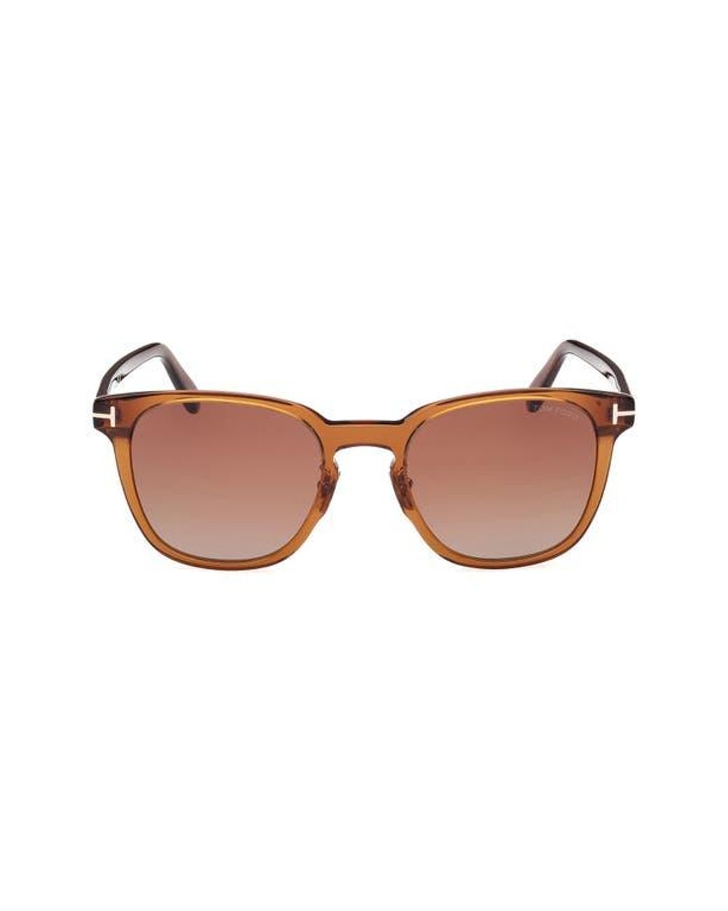Tom Ford Brown 56Mm Gradient Round Sunglasses