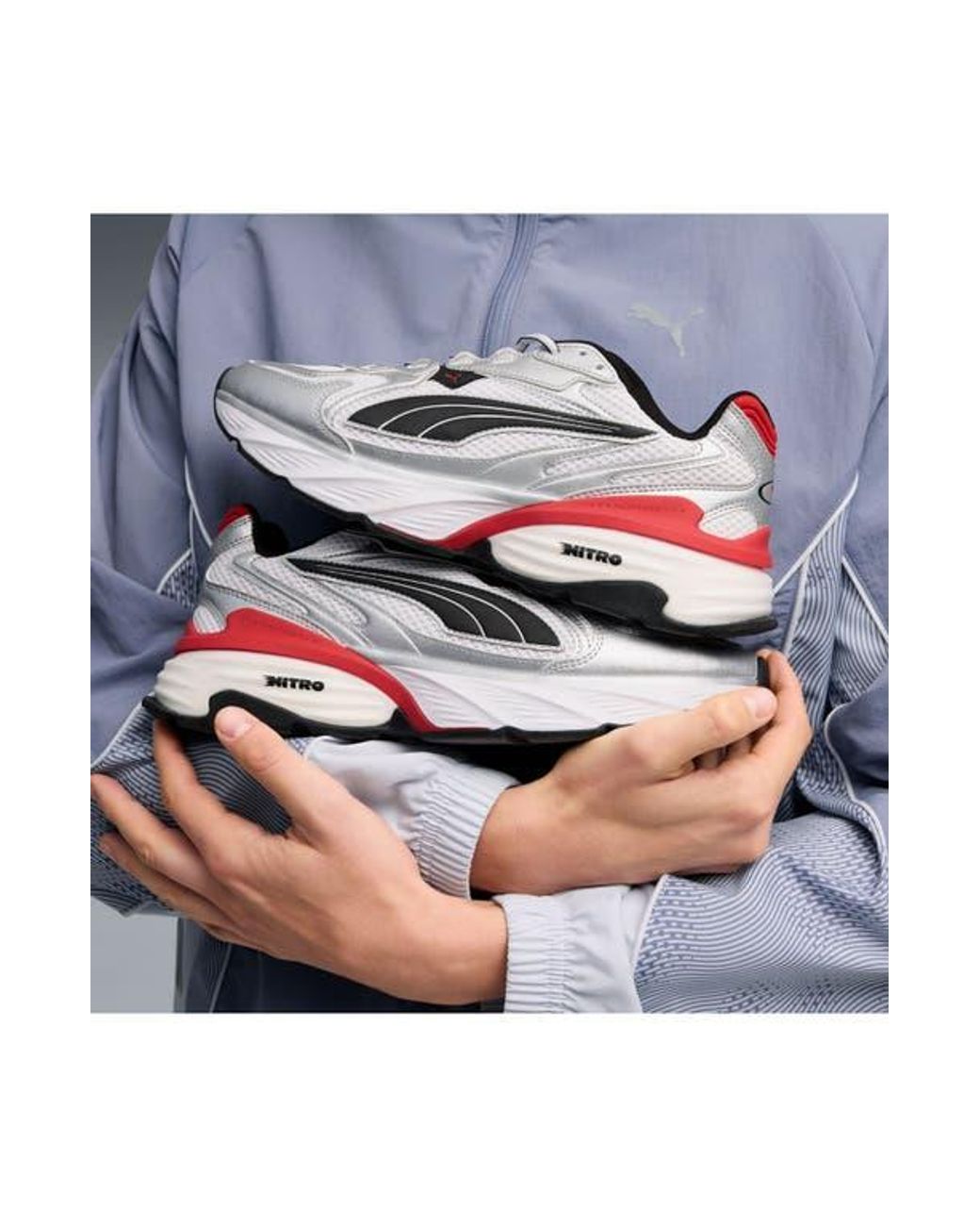 PUMA White Fade Nitro Ls Sneaker for men
