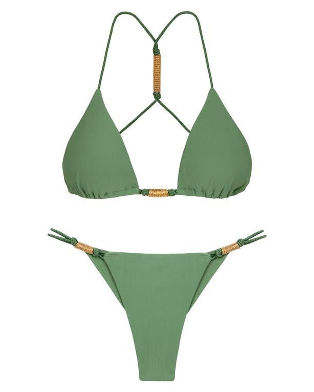 ViX Green Stacy Double Strap Bikini Bottoms