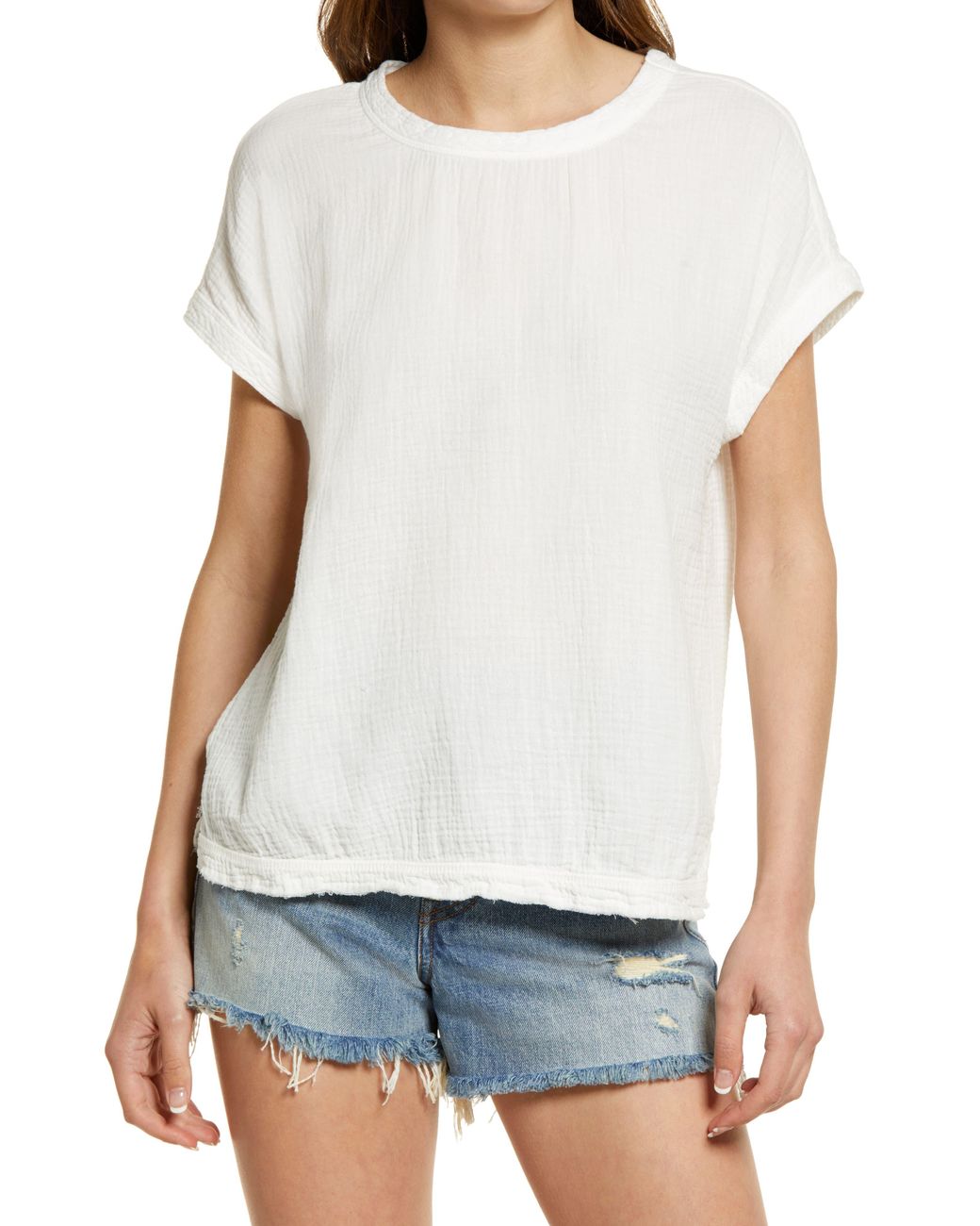 Faherty Dream Cotton Gauze Tshirt in White Lyst