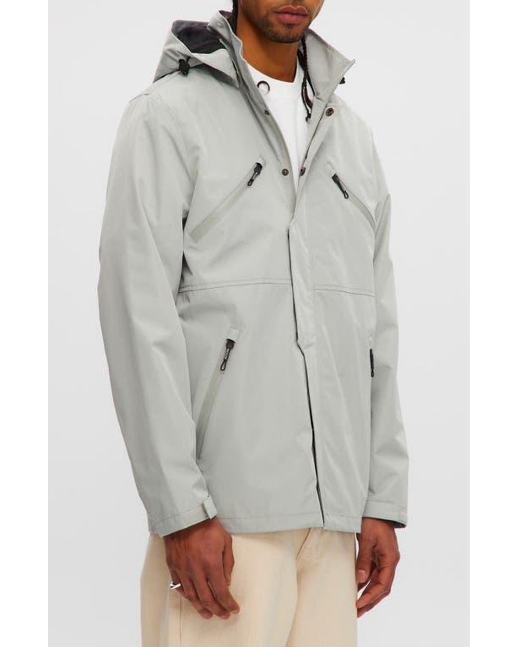 Noize Gray Hooded Windbreaker for men