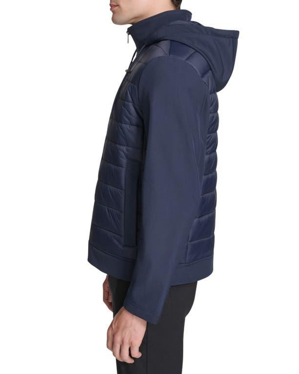 Kenneth Cole Blue Quilted Zip-Up Jacket for men