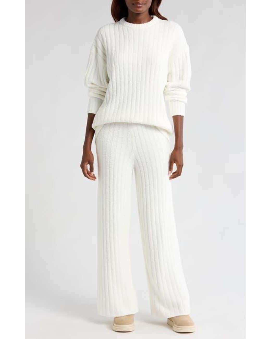 Ugg White Terri Rib Pants