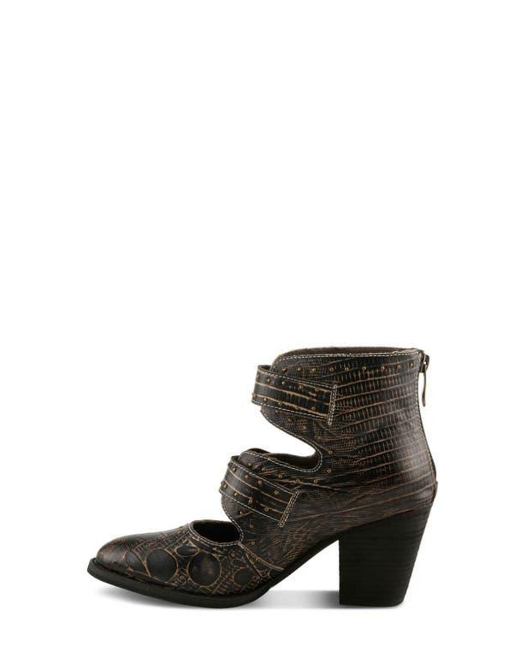 Spring Step Black Notched Nature Buckled Bootie