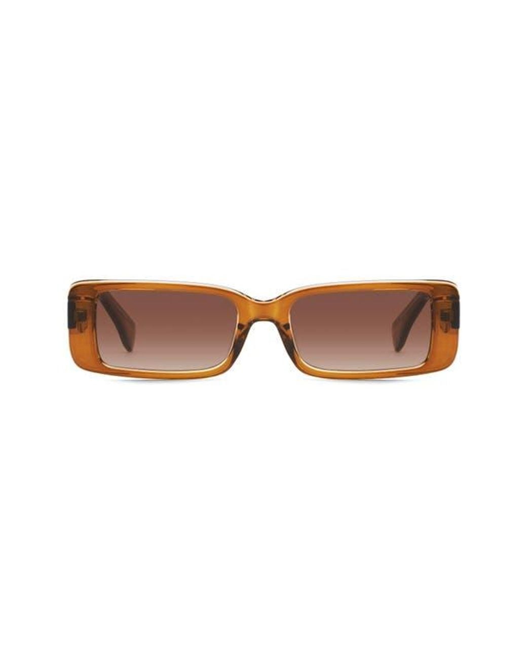 Quay Australia Art School 36Mm Rectangle Sunglasses in Brown  display picture 1