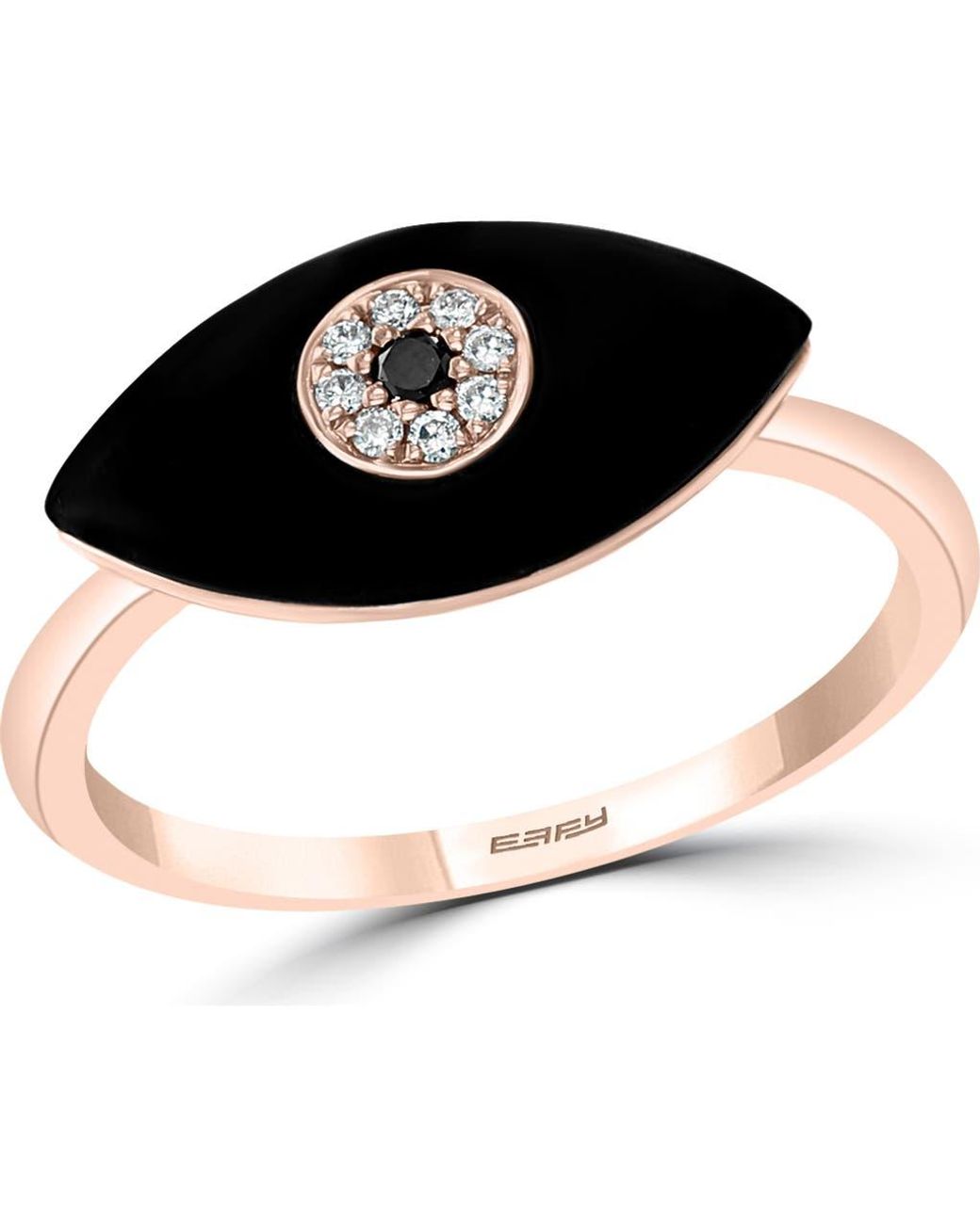 Eye Rings Diamond Effy Diamond & Onyx Evil Eye Ring in Black | Lyst