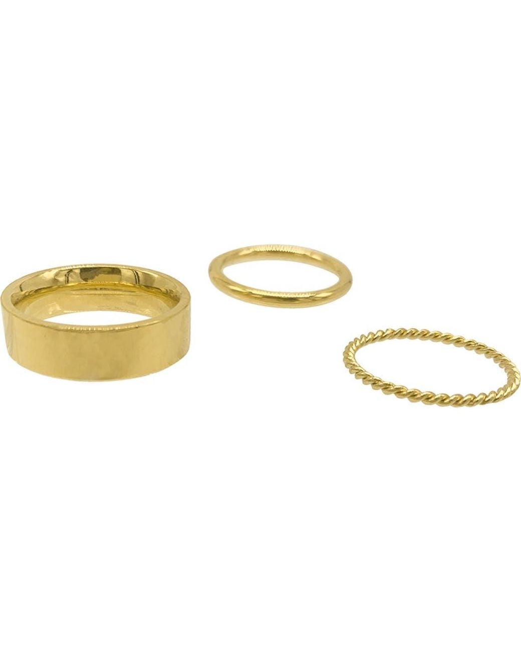 Adornia Metallic Water Resistant Mixed Band Stackable Ring Set