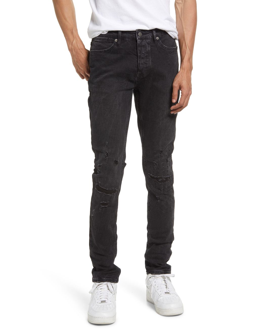 Ksubi Van Winkle Marbled Ripped Skinny Jeans in Black for Men Lyst