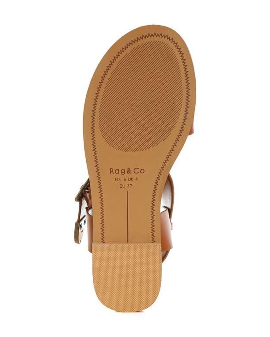 Rag & Co Brown Shayla Gladiator Flat Sandal