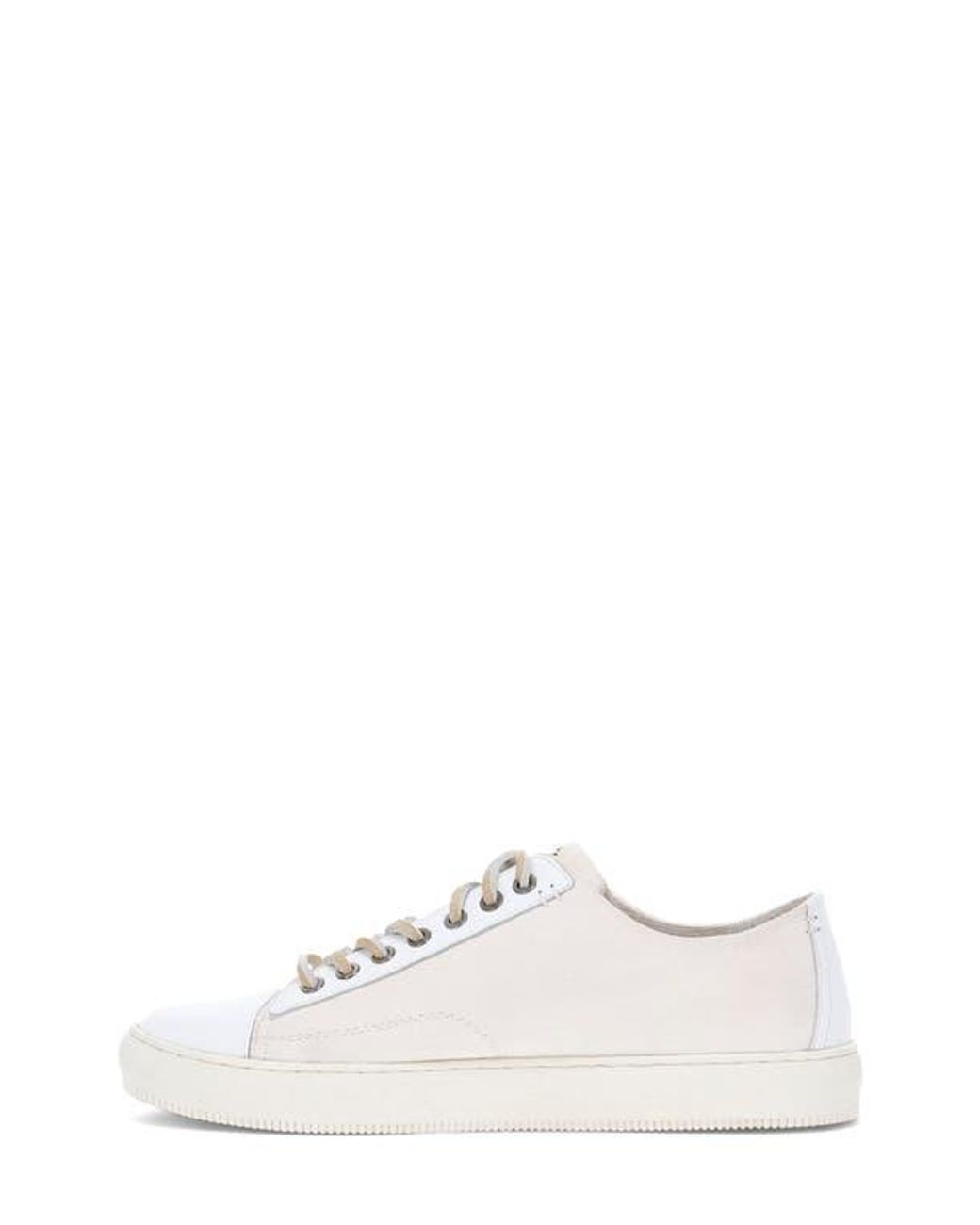 Frye White Astor Cap Toe Low Top Sneaker for men