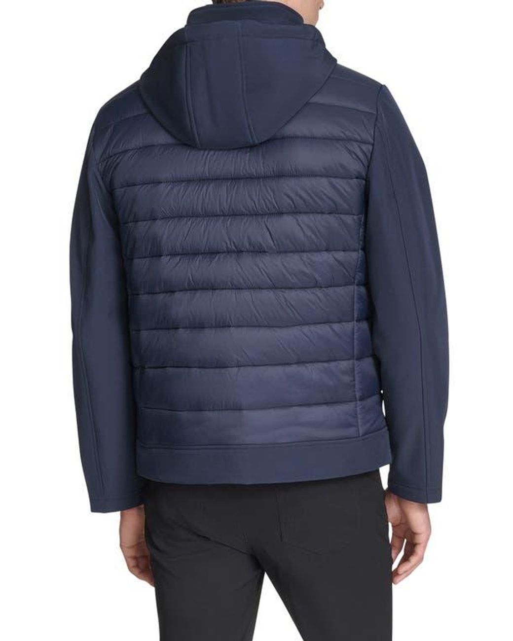 Kenneth Cole Blue Quilted Zip-Up Jacket for men