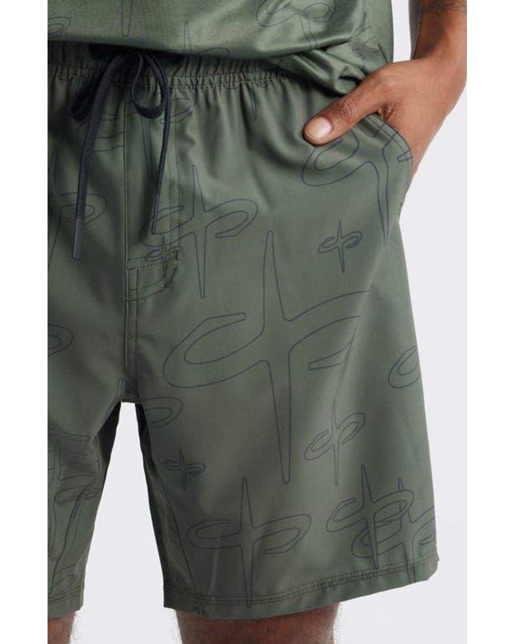 Saint Studio Green Tempo Tech Shorts for men