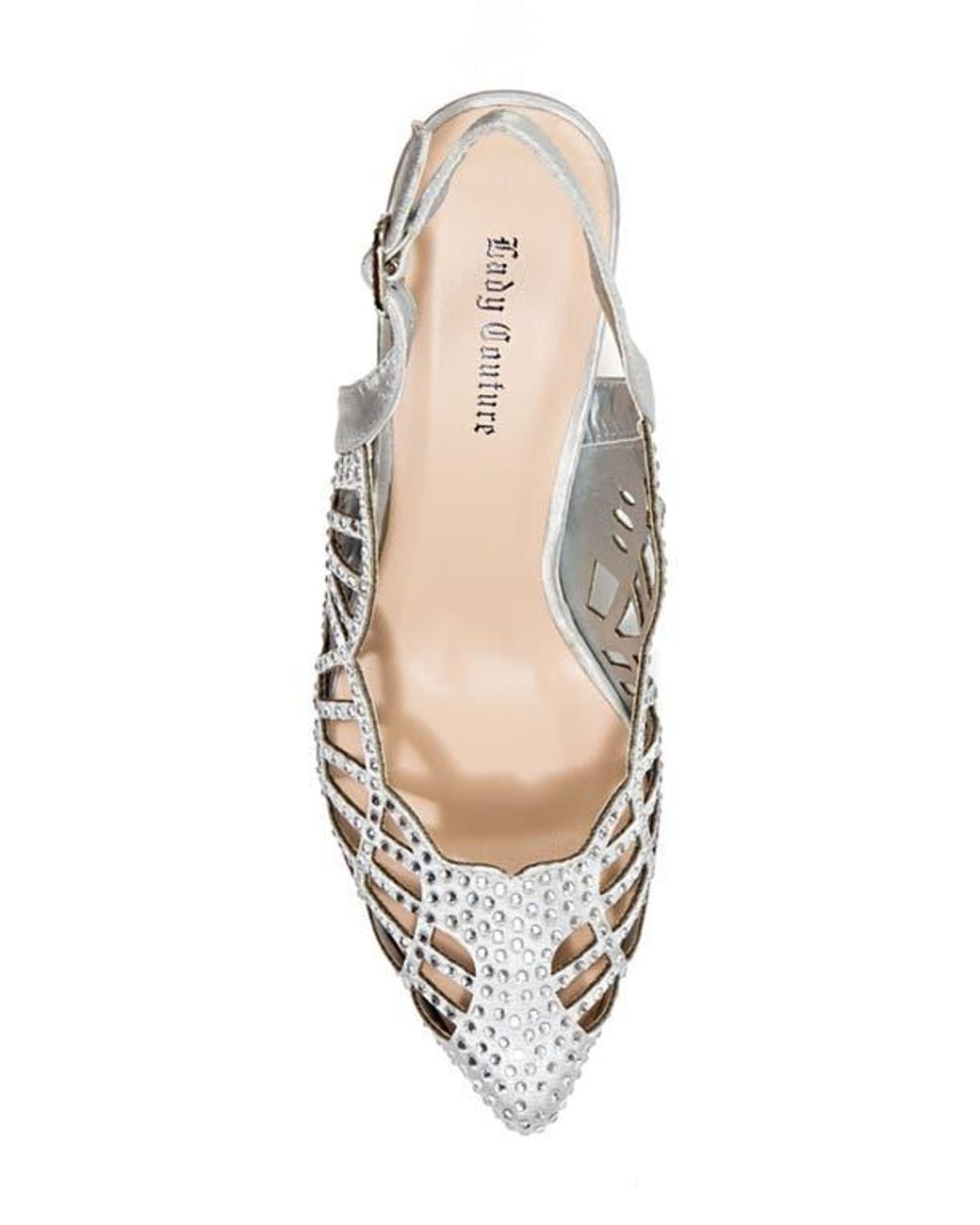 Lady Couture White Rhinestone Slingback Pump