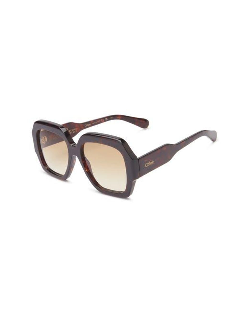 Chloé Brown 56Mm Rectangular Sunglasses
