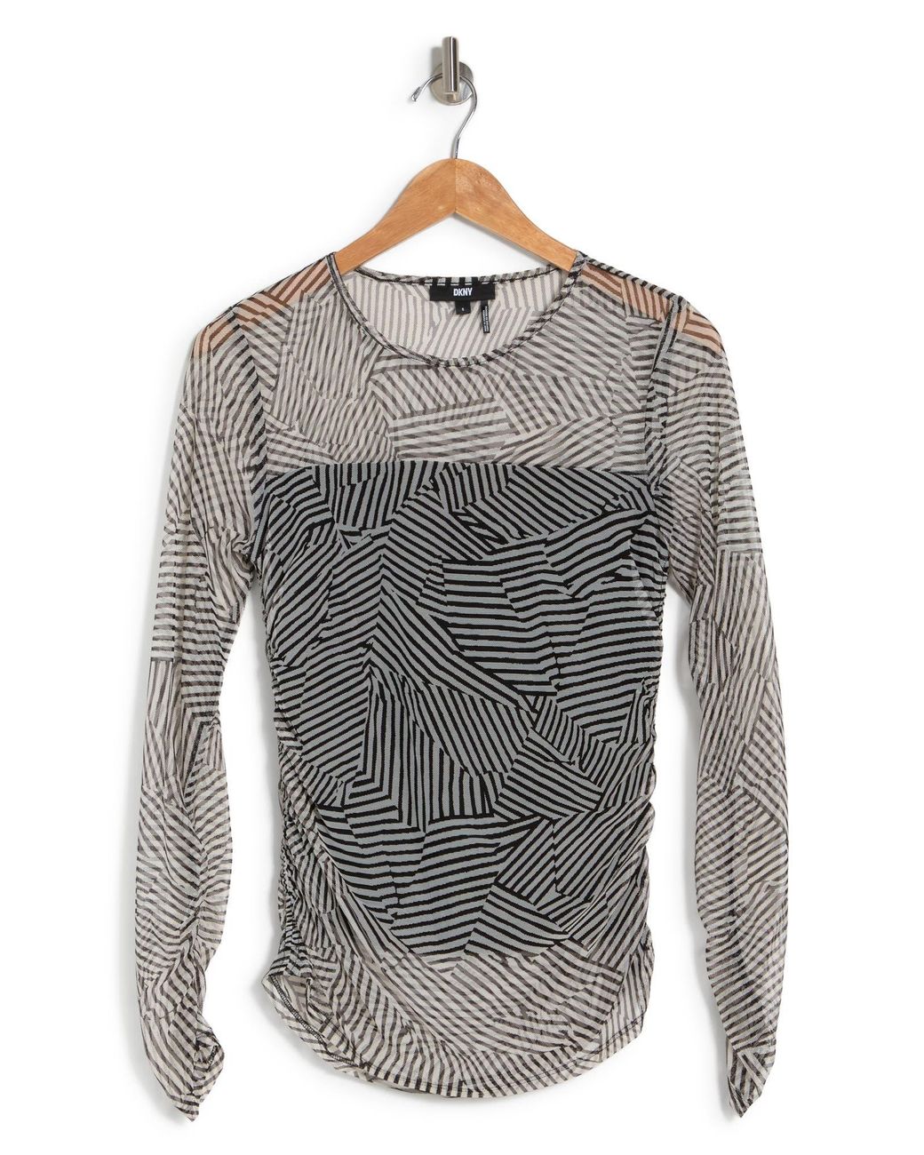 Dkny long discount sleeve mesh top