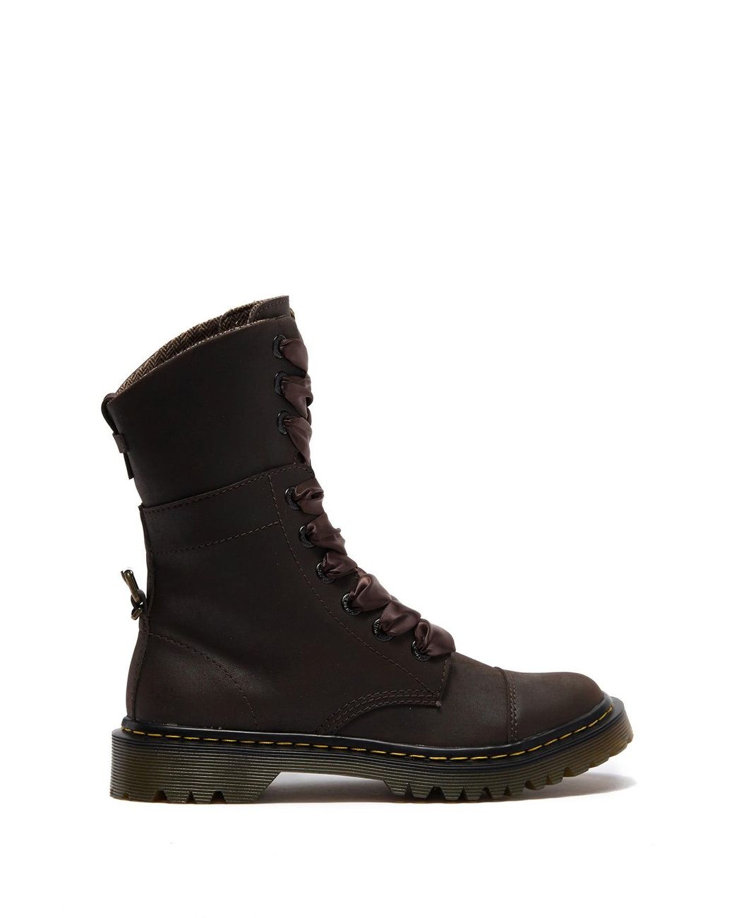 Dr. Martens Leather Faora Ribbon Lace-up Boot in Dark Brown (Brown) | Lyst