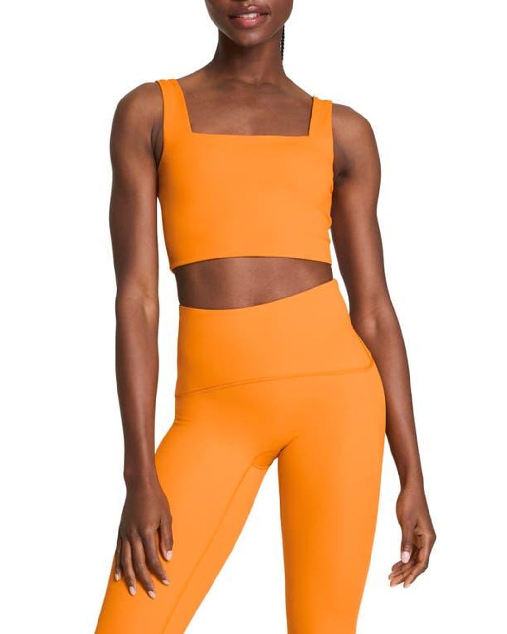Spanx Orange Square Neck Crop Tank Top