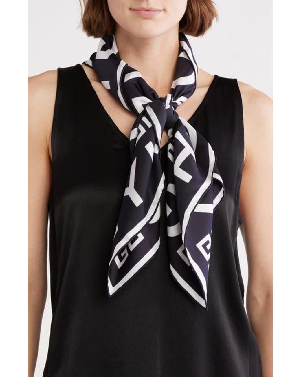 Givenchy 4G Logo Silk Twill Square Scarf in Black | Lyst