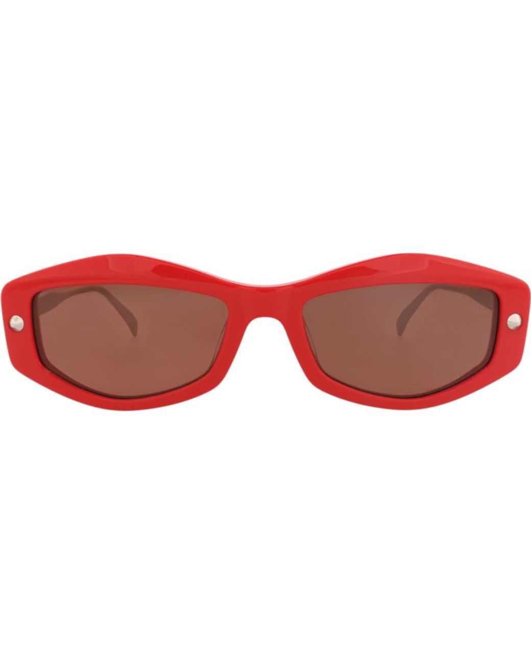 McQueen Red 52Mm Rectangular Sunglasses