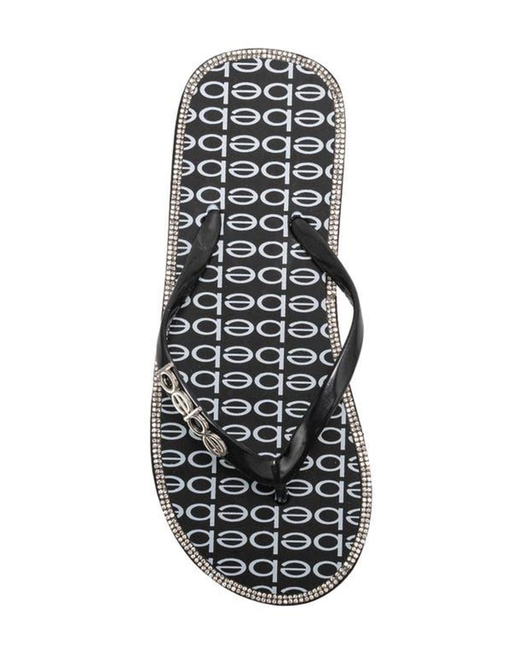 Bebe Gray Logo Print Flip Flop