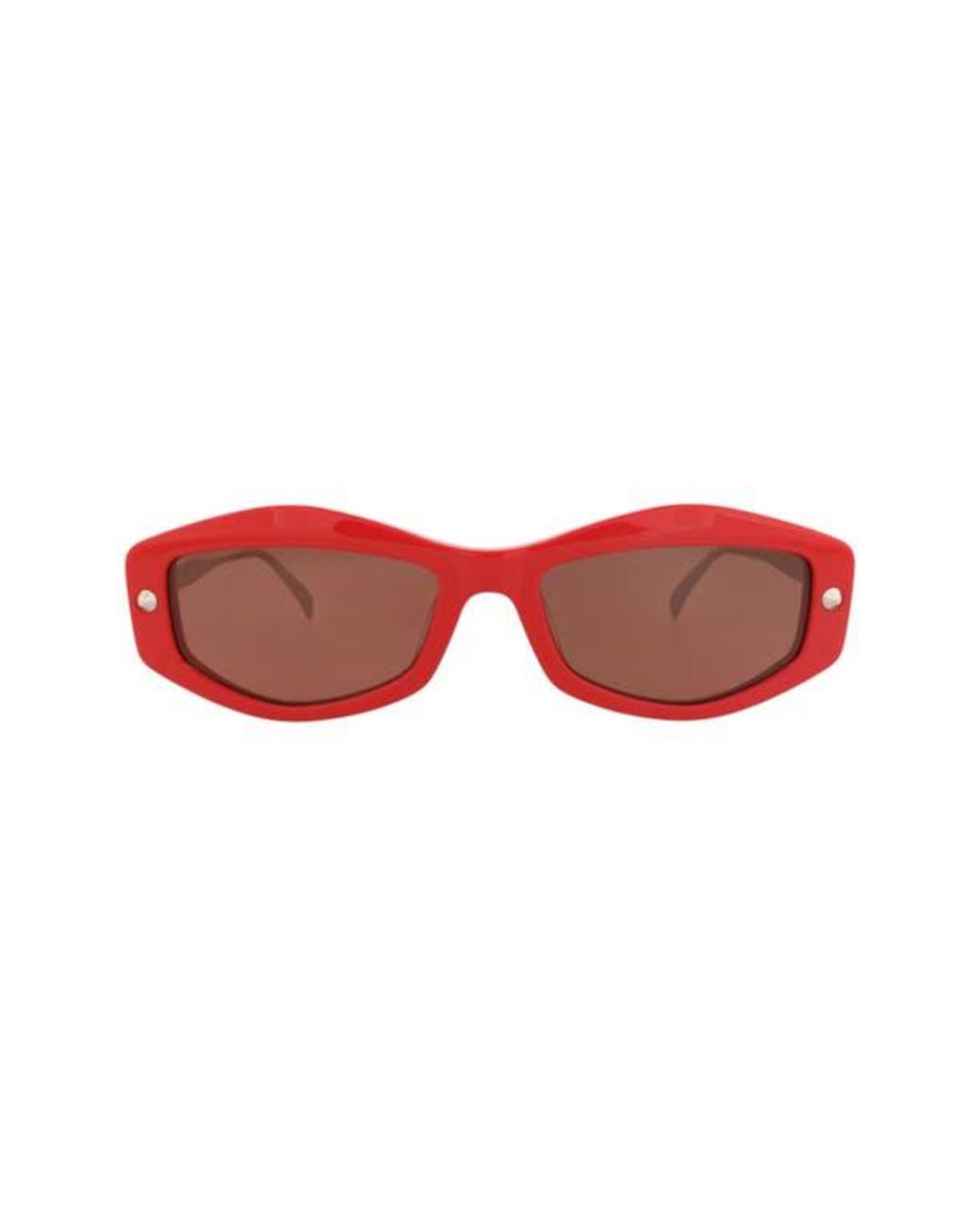 McQueen Red 52Mm Rectangular Sunglasses