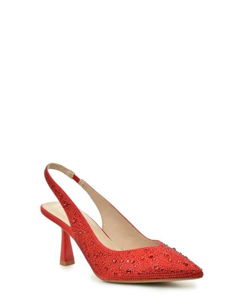 Nicole Miller Red Rhinestone Slingback Pump