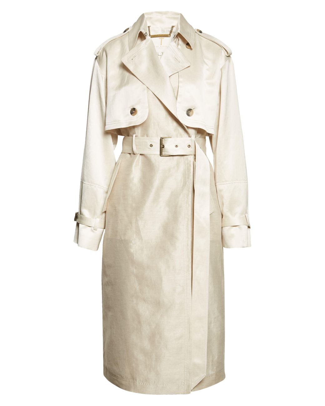 Ted Baker Saila Linen Blend Trench Coat in Natural | Lyst