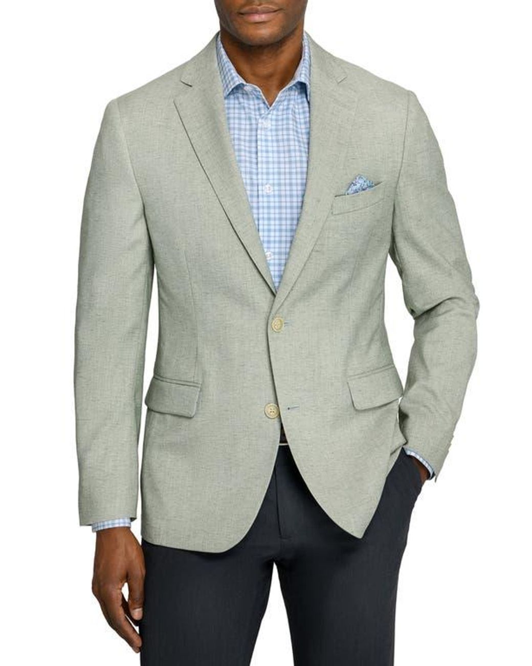Con.struct Green Lino Two-Button Sport Coat for men