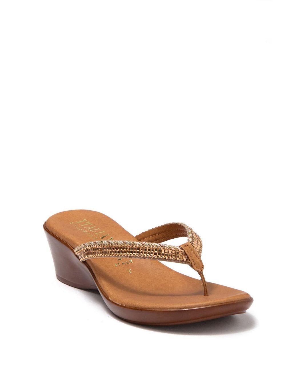 Italian Shoemakers Korrie Wedge Sandal in Natural Lyst
