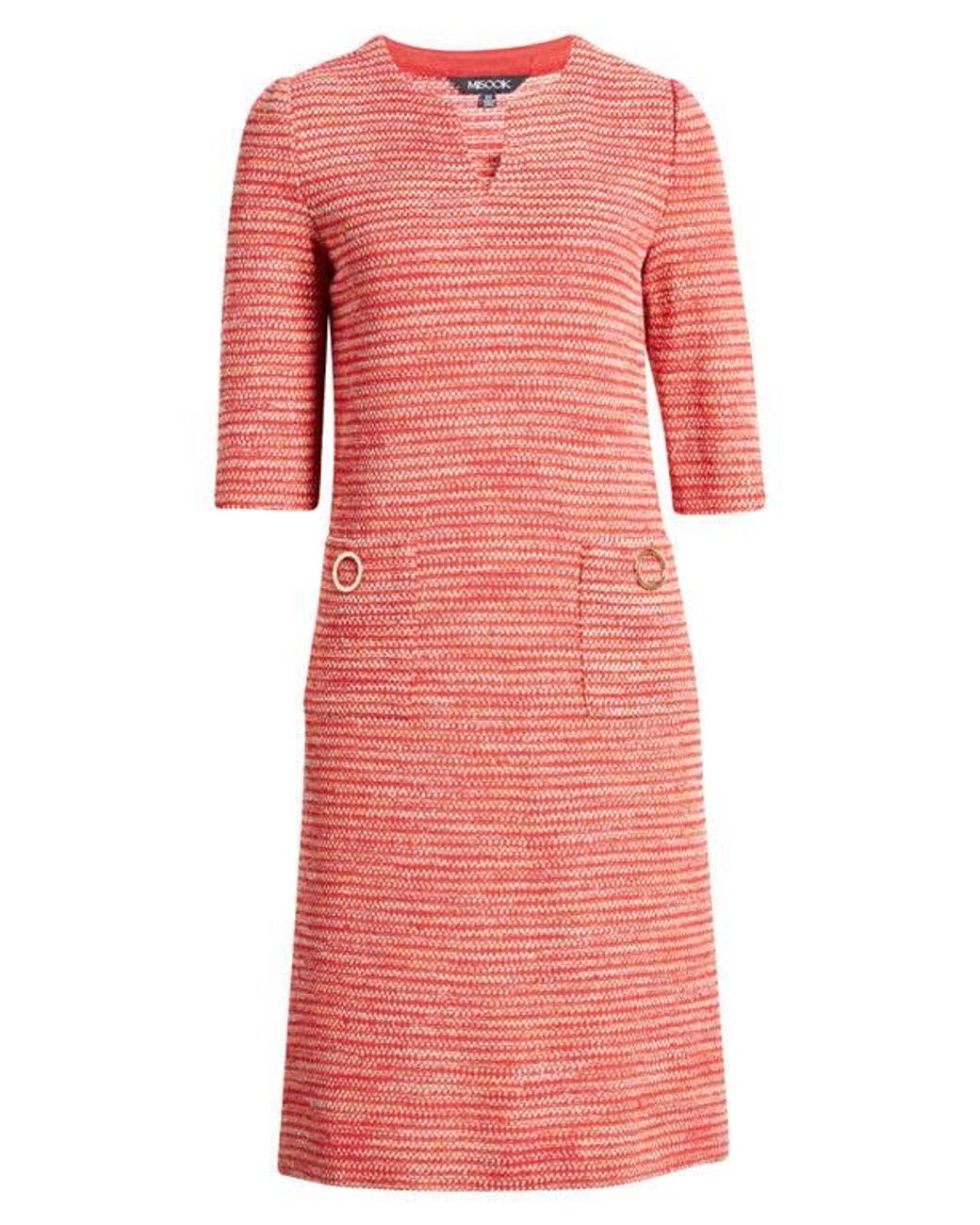 Misook Red Tweed Shift Dress