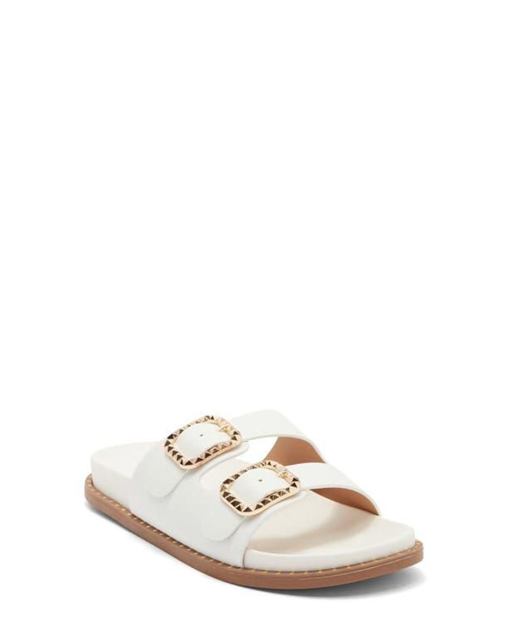 Top Moda White Sailor Double Strap Slide Sandal