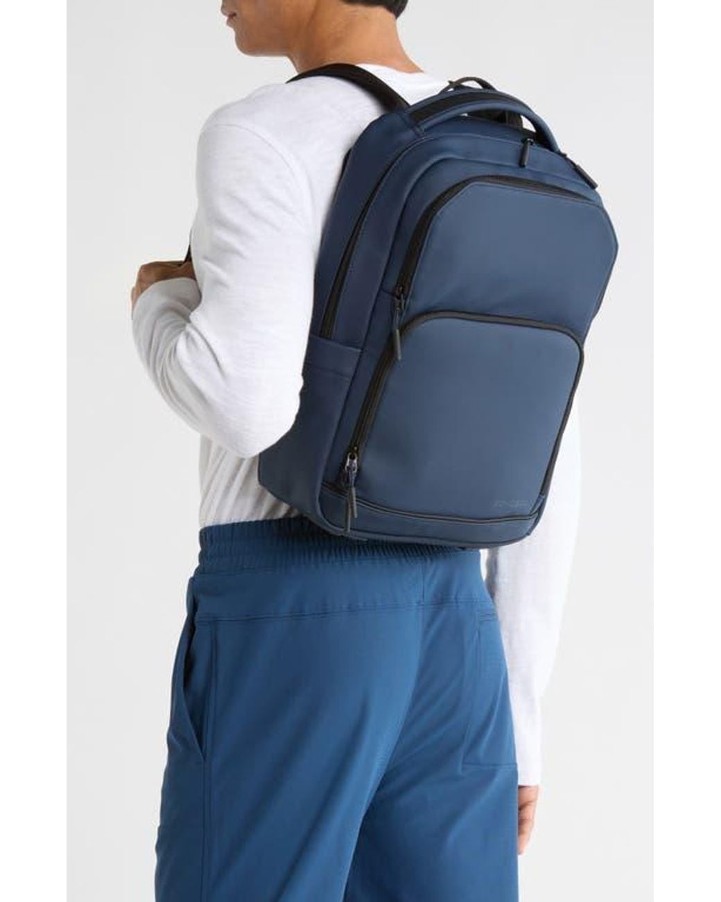 Bonobos Blue Rubberized Backpack for men